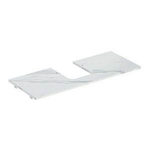Geberit One Waschtisch-Platte 505105001 120x2x47cm, Ausschnitt mittig, Steinzeug, Marmoroptik weiß/matt Image