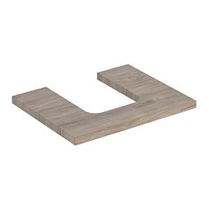 Geberit One Waschtisch-Platte 505271006 60 x 3 x 47 cm, Nussbaum hickory/Melamin Holzstruktur, Ausschnitt mittig Image