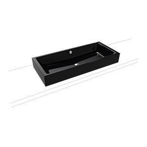 Kaldewei Puro Aufsatzwaschtisch 909206003701 3176, 90x38,5cm, schwarz Perl-Effekt, mit Überlauf, ohne Hahnloch Image