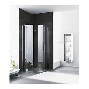 Kermi Pasa XP Viertelkreis-Schwingtür PX55LV4118VPK 90x100x185cm, Radius 55cm, silber hochglanz, ESG klar Clean, links Image