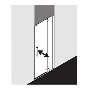 Kermi Pasa XP Pendeltür 1-flügelig mit Festfeld PX1TR075201AK 75x200cm, silber mattglanz, ESG klar, rechts Image