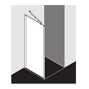 Kermi Pasa XP Seitenwand für Pendeltür mit Festfeld PXUWD10018VAK 100x185cm, silber hochglanz, ESG klar, auf Duschwanne Image