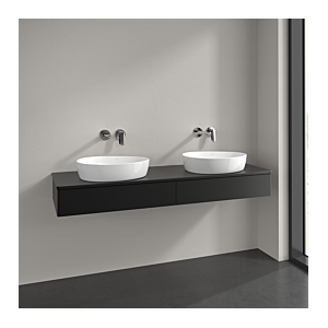 Villeroy und Boch Antao Waschtisch-Unterschrank L17050PD 160x19x50cm, Hahnlochbohrung, Waschbeckenplattenfarbe Lack, black matt lacquer, Mit Beleuchtung Image