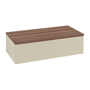 Villeroy und Boch Antao Waschtisch-Unterschrank L40102HJ 100x26,8x50cm, Waschbeckenplattenfarbe warm walnut, silk grey matt lacquer Image