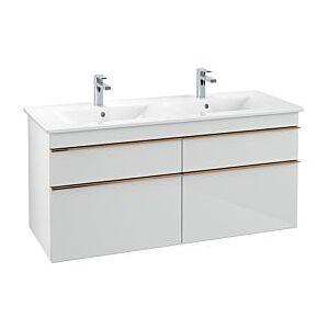 Villeroy und Boch Venticello Waschtisch-Unterschrank A93005RE 125,3 x 59 x 50,2 cm, Griff Copper, Glass Glossy White Image
