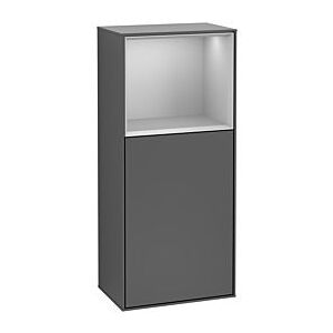 Villeroy und Boch Finion Seitenschrank F500GJGK 41,8x93,6x27cm, links, Regal oben Light grey matt, Anthracite matt Image