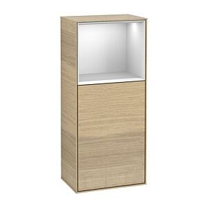 Villeroy und Boch Finion Seitenschrank F520MTPC 41,8cm, links, Ladestation, Regal White Matt Lacquer, Oak Veneer Image