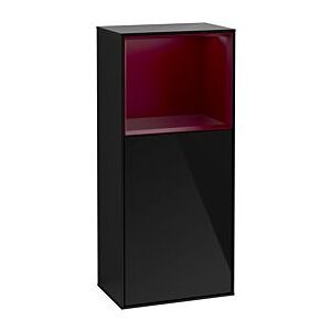 Villeroy und Boch Finion Seitenschrank F530HBPH 41,8cm, rechts, Ladestation, Regal Peony Matt Lacquer, Glossy Black Lacquer Image