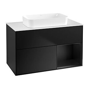 Villeroy und Boch Finion Waschtischunterschrank F661PDPD 100x60,3x50,1cm, Regal rechts Black matt lacquer, Black matt lacquer Image