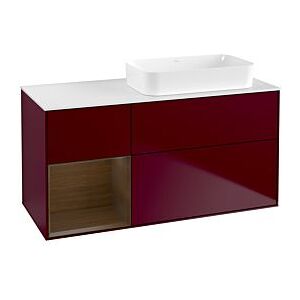 Villeroy und Boch Finion Waschtischunterschrank F681GNHB 120x60,3x50,1cm, Regal links Walnut veneer, Peony Matt Image
