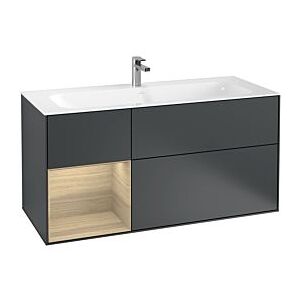 Villeroy und Boch Finion Waschtischunterschrank G060PCHG 119,6x59,1cm, Emotion, Regal links Oak Veneer, Midnight Blue Matt Lacquer Image