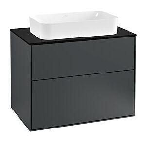 Villeroy und Boch Finion Waschtischunterschrank G22200HG 80x60,3cm, Emotion, Abdeckplatte black matt, Midnight Blue Matt Lacquer Image