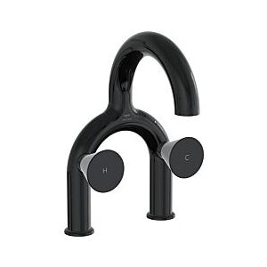 Vitra Liquid Zweigriff-Waschtischarmatur A4274739 Ausladung 175mm, Zweilochmontage, ohne Ablaufgarnitur, schwarz hochglanz Image