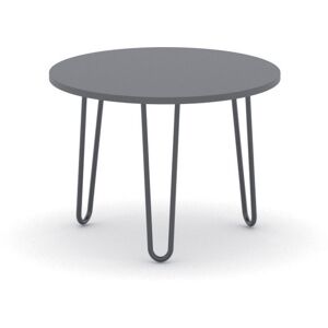 B2B Partner Kulatý konferenční stůl SPIDER, průměr 60 cm, černá podnož, grafit Image