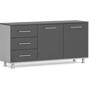 B2B Partner Skříňka ke stolu PRIMO, levá, šedá / grafit Image