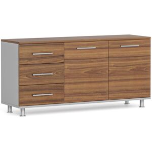 B2B Partner Skříňka ke stolu PRIMO, levá, šedá / ořech Image