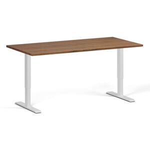 B2B Partner Výškově nastavitelný stůl, 160x80 cm, 2 motory, bílá podnož, ořech Image
