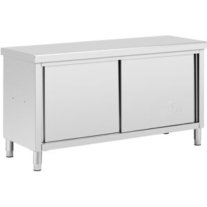 Pracovní skříňka z ušlechtilé oceli s průchodkou - ECO - 160 x 60 cm - 500 kg - Royal Catering RCSSCB-160X60-H Image