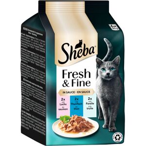 Megapack Sheba Fresh & Fine kapsičky 12 x 50 g - losos, tuňák a pstruh v omáčce Image
