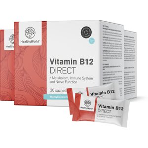 HealthyWorld® 3x Vitamín B12 DIRECT, dohromady 90 sáčků Image