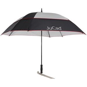 JuCad Windproof deštník 68" s pinem, černo/stříbrno/červený Image