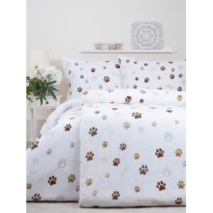 MKLuzkoviny.cz Francouzské povlečení mikroplyš Exclusive – Tlapičky bílé 220×200cm 70×90cm Image