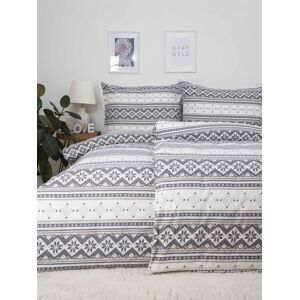 MKLuzkoviny.cz Francouzské flanelové povlečení - Winter šedé 220×200cm 70×90cm Image