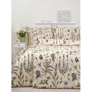 MKLuzkoviny.cz Prodloužené krepové povlečení Renforcé - Herbář béžové Image