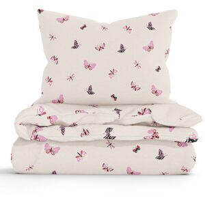 MKLuzkoviny.cz Francouzské bavlněné povlečení Renforcé – Motýlci béžová Image
