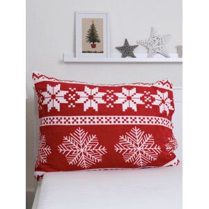 MKLuzkoviny.cz Povlak na polštář mikroplyš 70 × 90 cm – Vánoce červené Image
