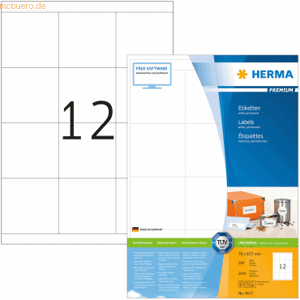 HERMA Etiketten weiß 70x67,7mm Premium A4 VE=2400 St