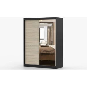Höffner Schwebetürenschrank 2-türig mit Einlegeböden Vista ¦ schwarz ¦ Maße (cm): B: Image