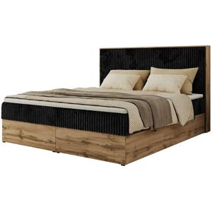 Höffner Boxbett mit Bettkasten Wood Classic ¦ schwarz ¦ Maße (cm): B: 144 H: 120 Image