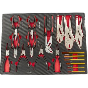 HBM 17-teiliges Zangen- und Durchführungsset in Carbonschaumeinlage für Werkzeugträger Image