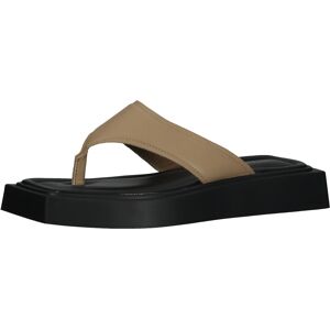 VAGABOND Damen Echtleder-Schuhe Zehentrenner Sommer-Schuhe 5336-201-08 Schwarz/Beige - weiblich - Size: 37 Image