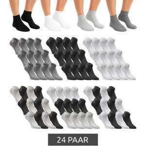 24 Paar JACK & JONES Short Sock Sneaker-Socken Sport-Strümpfe Baumwoll Quarter-Socken Sparpack 12260511 in Schwarz, Grau, Weiß oder im Mix - neutral - Size: 35-38 Image