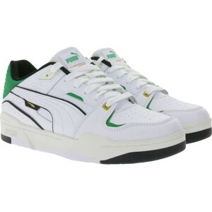 PUMA SLIPSTREAM Echtleder-Schuhe im Retro-Vibe Freizeit-Sneaker mit farbigen Akzenten Schnür-Schuhe 39326601 Weiß/Grün - weiblich - Size: 41 Image