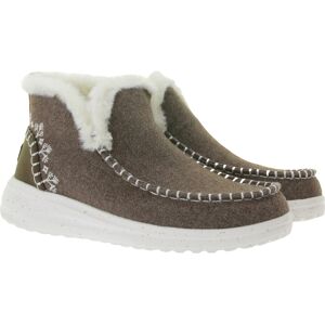 HEY DUDE Denny Faux Damen Schlupf-Stiefelette mit Kunstlammfellfutter und Wechselfußbett 40208-267 Braun - weiblich - Size: 35 Image