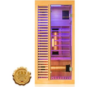 Dewello Infrarotkabine Infrarotsauna HAMLIN 90cm x 90cm inkl. Vollspektrumstrahler, Bodenstrahler Image