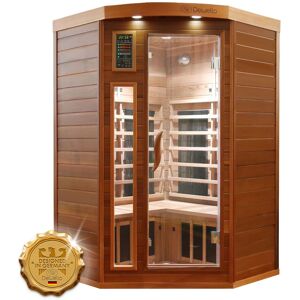 Dewello Infrarotkabine Infrarotsauna LAKEFIELD PRO Zeder 140cm x 140cm inkl. Vollspektrumstrahler, Bodenstrahler Image