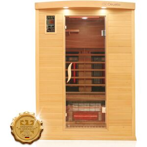 Dewello Infrarotkabine Infrarotsauna PIERSON PRO 135cm x 105cm Hemlock-Zeder inkl. DUO Strahler, Vollspektrumstrahler, Bodenstrahler Image