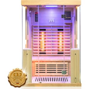 Dewello Infrarotkabine Infrarotsauna KINGSTON 130cm x 105cm inkl. Vollspektrumstrahler, Bodenstrahler Image