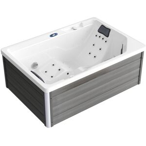TroniTechnik® Outdoor Whirlpool Spa GALERA außen Badewanne weiß 190cm x 130cm mit Heizung, Hydromassage und Farblichtherapie Image