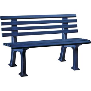 Parkbank aus Kunststoff, mit 9 Leisten, Breite 1200 mm, stahlblau kaiserkraft Image