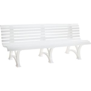 Parkbank aus Kunststoff, mit 13 Leisten, Breite 2000 mm, weiß kaiserkraft Image
