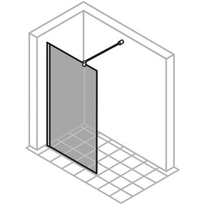 HÜPPE Design pure Walk-In Seitenwand 80 cm, mit Querstrebe, Glas 8 mm ohne Anti-Plaque Image 2