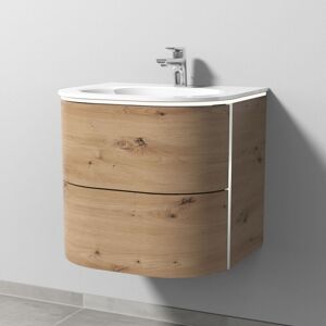Sanipa 4balance Glas-Set mit 2 Auszügen und LED-Beleuchtung, Eiche Natural-Touch, DL21185 DL21185 Image