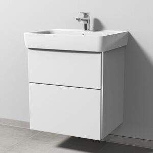 Sanipa 3way Waschtischunterbau zu Geberit Renova Plan Waschtisch mit 2 Auszügen, Weiß-Soft BR87543 Image
