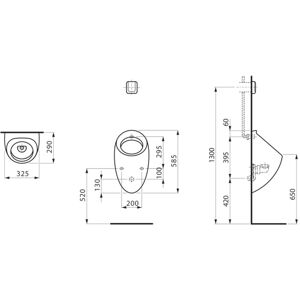 LAUFEN Absaugeurinal ALESSI 325x290x585 H8409757160001 Image 2