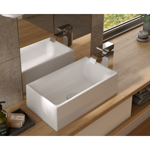 TOTO Aufsatzhandwaschbecken CS, eckig, 40 cm, ohne Hahnloch, ohne Überlauf LW1734WH Image